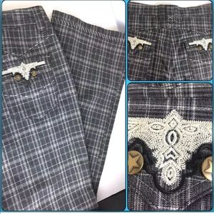 Plaid Dress Jeans Stretch 32 x 33 Long Tall